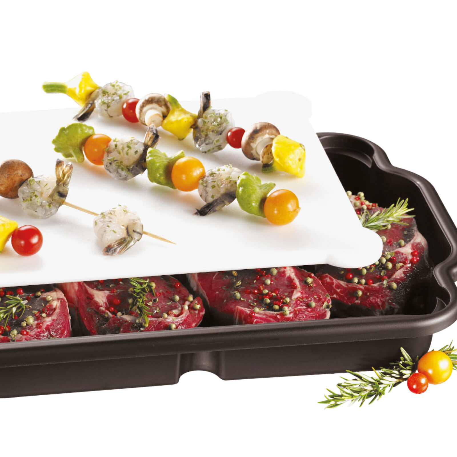 Cutting board with tray
